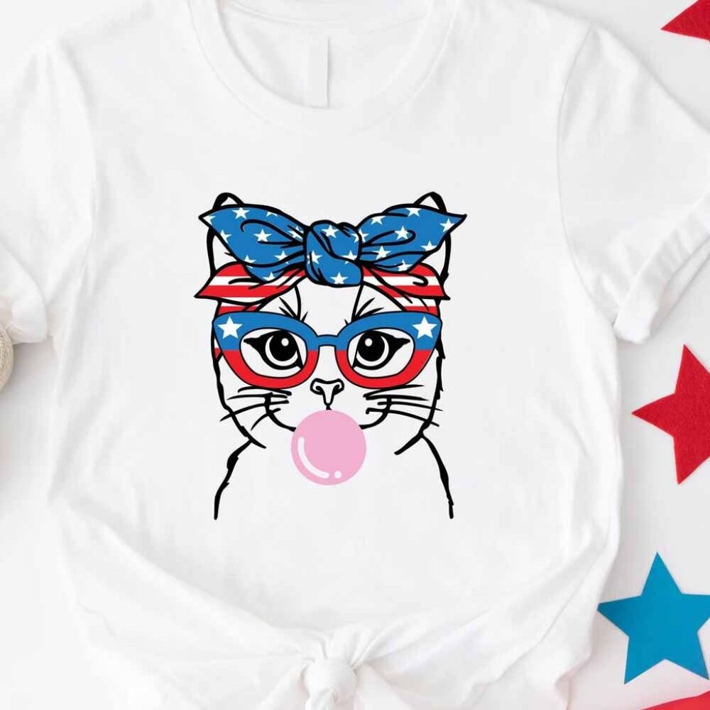 Cat Lover American TShirt, Funny American Citizen Tee, 4th Of July Cat T-Shirt